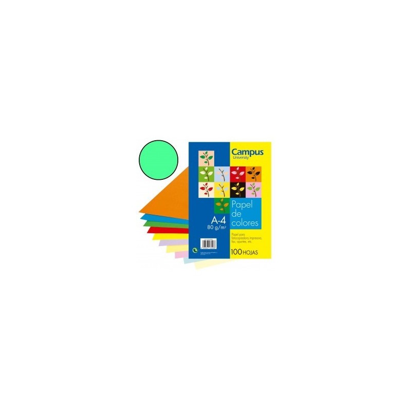 PAPEL CAMPUS A4 VERDE CLARO 80GR/100H