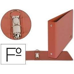CARPETA FOLIO APAISADA 2 ANILLAS 40MM CARTON CUERO