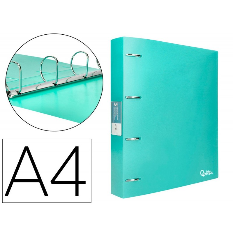 CARPETA LIDERPAPEL 4A 40MM PP A4 VERDE MANZANA OPA