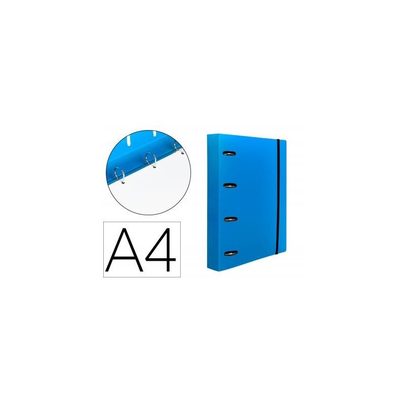 CARPETA CON RECAMBIO A4 CUADRO 5MM 100H PP AZUL