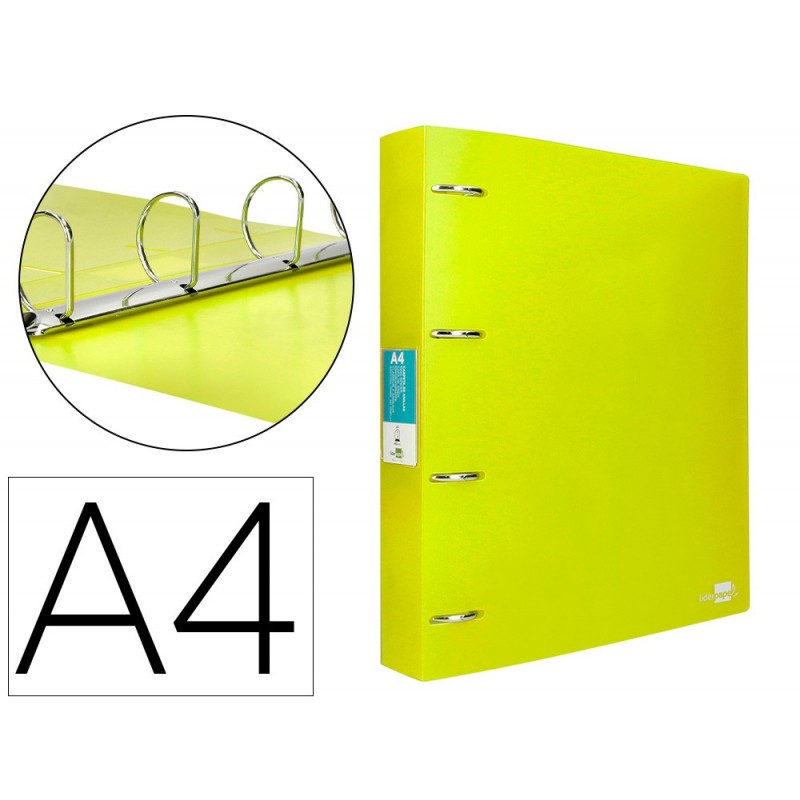 CARPETA CON RECAMBIO A4 5MM 100H 80GR POLIP AMARIL