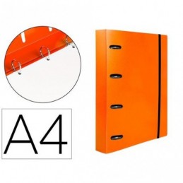 CARPETA CON RECAMBIO A4 CUADRO 5MM 100H PP NARANJA