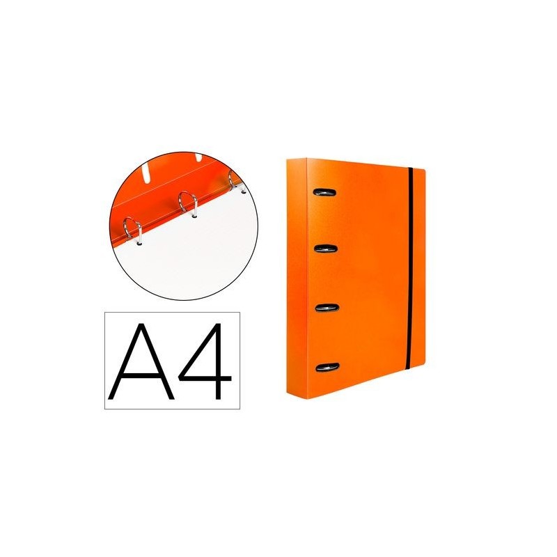 CARPETA CON RECAMBIO A4 CUADRO 5MM 100H PP NARANJA