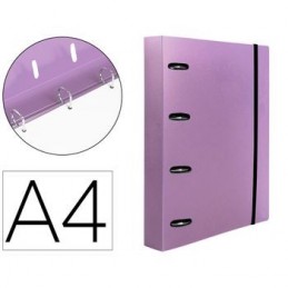 CARPETA CON RECAMBIO A4 CUADRO 5MM 100H PP MORADA