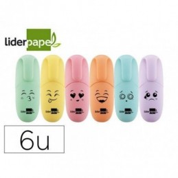 ROTULADOR LIDERPAPEL MINI FLUORESCENTE PASTEL 6UD
