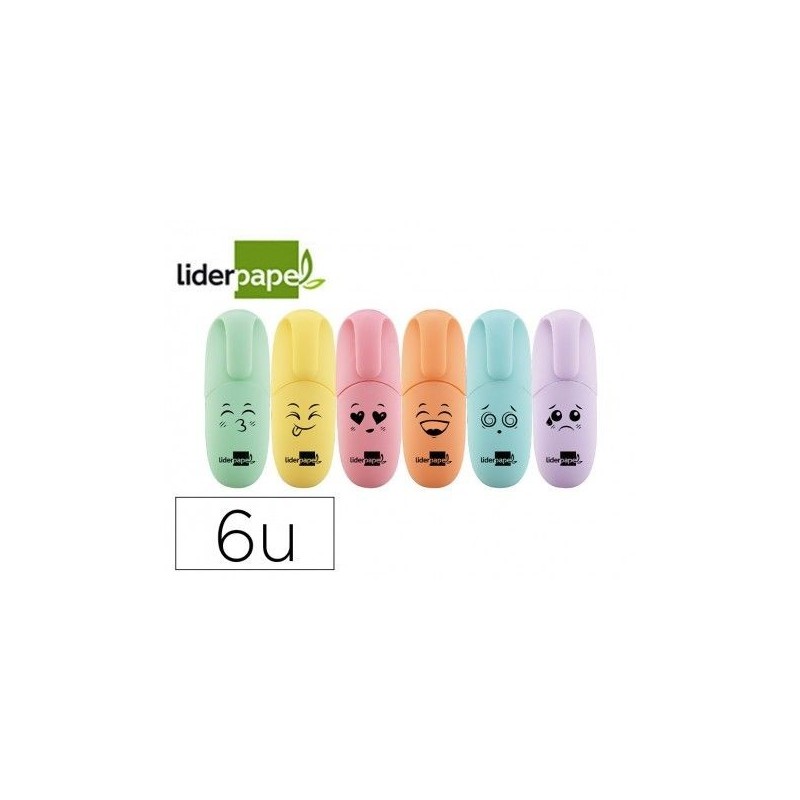 ROTULADOR LIDERPAPEL MINI FLUORESCENTE PASTEL 6UD