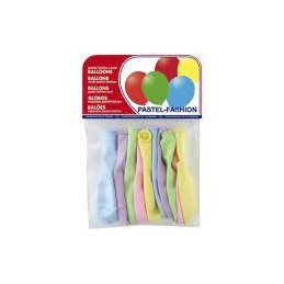 GLOBOS PASTEL CLARO BOLSA 10 UDS SURTIDAS