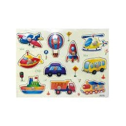 PUZZLE MADERA ENCAJABLE VEHICULOS 10PZS