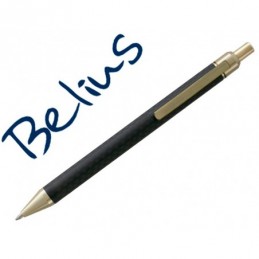 BOLIGRAFO BELIUS POTSDAM NEGRO Y DORADO FIBRA CARB