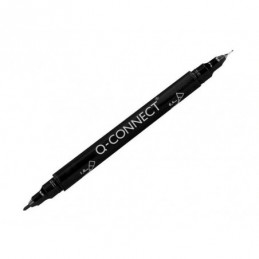ROTULADOR Q-CONNECT DOBLE PUNTA NEGRO 4MM Y 1MM