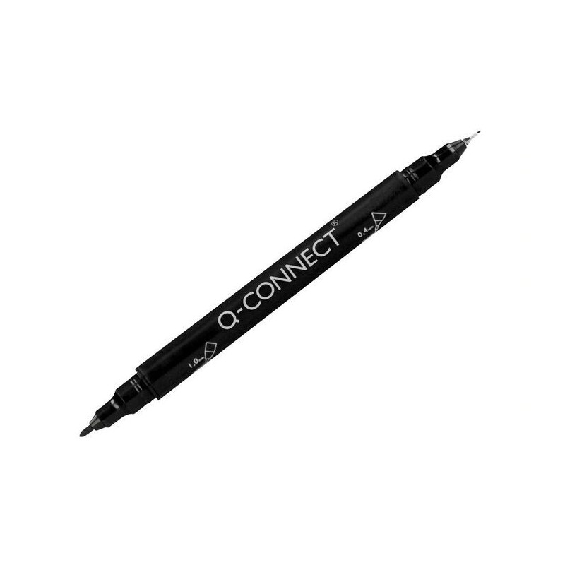 ROTULADOR Q-CONNECT DOBLE PUNTA NEGRO 4MM Y 1MM