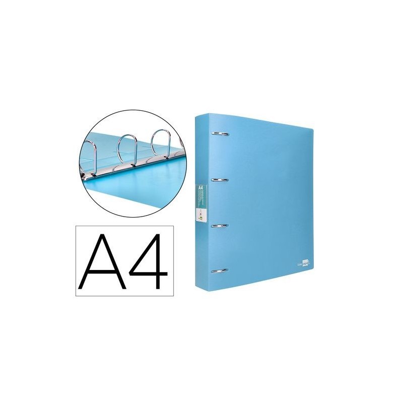 CARPETA LIDERPAPEL 4A 40MM PP A4 CELESTE OPACO