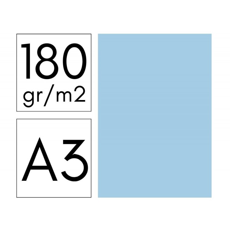 CARTULINA 180GR A3 50H AZUL CLARO