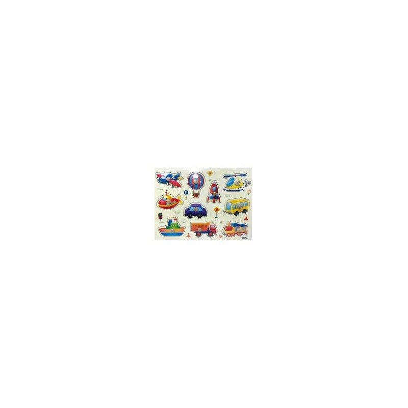 PUZZLE MADERA ENCAJABLE VEHICULOS 10PZS