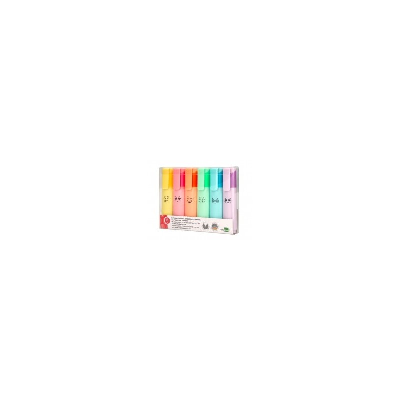 ROTULADOR LIDERPAPEL FLUOR PASTEL ESTUCHE DE 6UDS