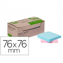 BLOC DE NOTAS Q-CONNECT 76x76MM RECIBLADO COLORES
