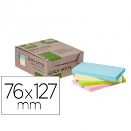BLOC DE NOTAS Q-CONNECT 76x127MM RECILADO COLORES