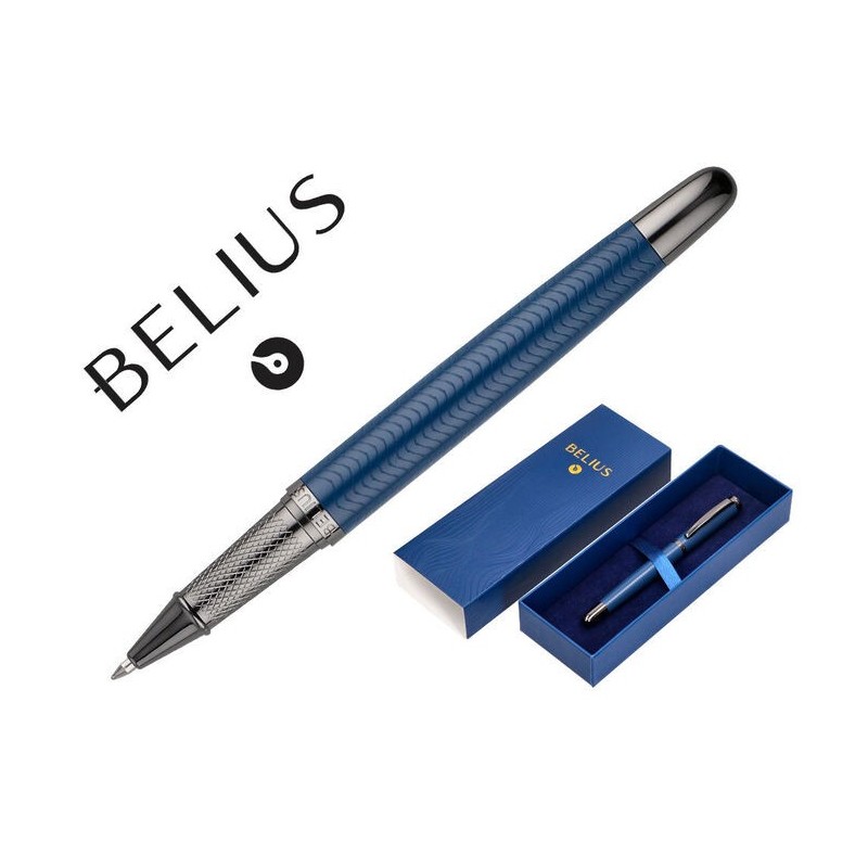 BOLIGRAFO BELIUS NEPTUNO TEXTURA WAVY AZUL MARINO