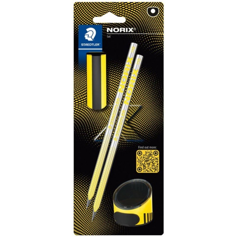 2 LAPIZ NORIX HB SET GOMA Y SACAPUNTAS STAEDTLER