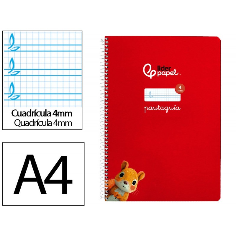 CUADERNO ESPIRAL A4 80H 75GR 4MM CON PAUTA TAPA BL