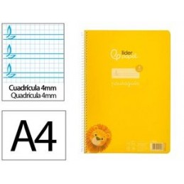 CUADERNO ESPIRAL A4 80H 90GR 4MM CON PAUTA TAPA PP