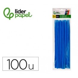 LIMPIAPIPAS CHENILLA 30CM COLOR AZUL BOLSA 100UDS