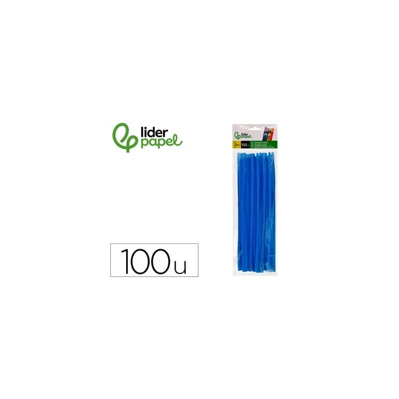 LIMPIAPIPAS CHENILLA 30CM COLOR AZUL BOLSA 100UDS