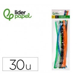 LIMPIAPIPAS CHENILLA 30CM COLORES MATE BOLSA 30UDS