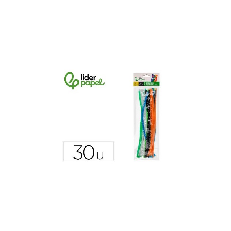 LIMPIAPIPAS CHENILLA 30CM COLORES MATE BOLSA 30UDS