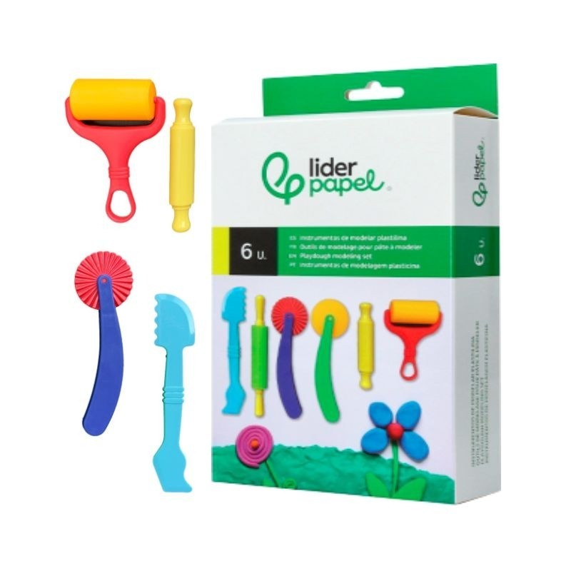 INSTRUMENTOS DE MODELAR PLASTILINA 6 PIEZAS SURTID