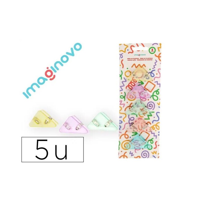 PINZA PLASTICO IMAGINOVO 45x40x30mm 5UDS CO PASTEL