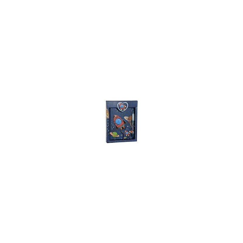 DIARIO CARTON PAPEL COSMOS AZUL