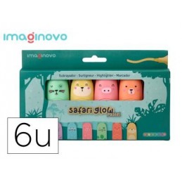 ROTULADOR FLUORESCENTE SAFARI GLOW PASTEL 6UDS