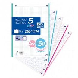 RECAMBIO OXFORD DIN A4 200 MAS 50H 5MM 5 COLORES