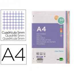 RECAMBIO LIDERPAPEL A4 200+50H 90G 5MM 5COLORES