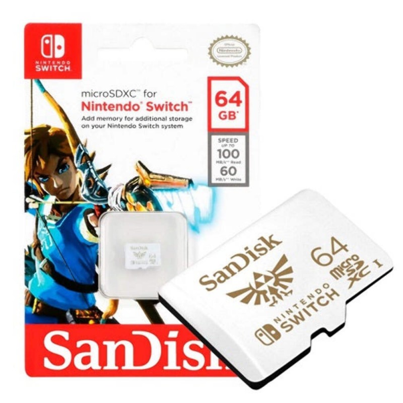 MICRO SD SANDISK NINTENDO SWITCH 64GB CLASE 10 100
