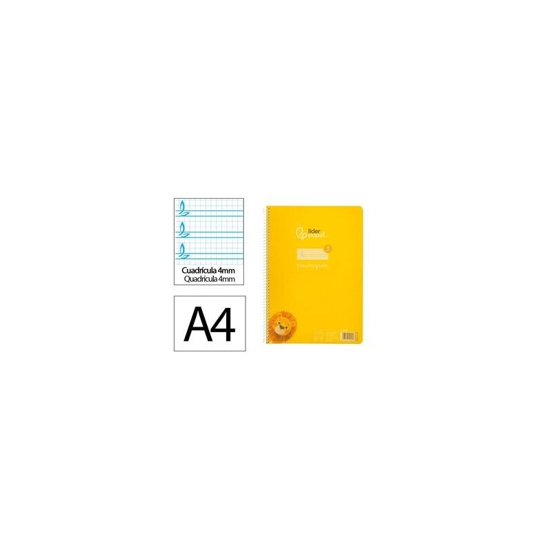CUADERNO ESPIRAL A4 80H 90GR 4MM CON PAUTA TAPA PP