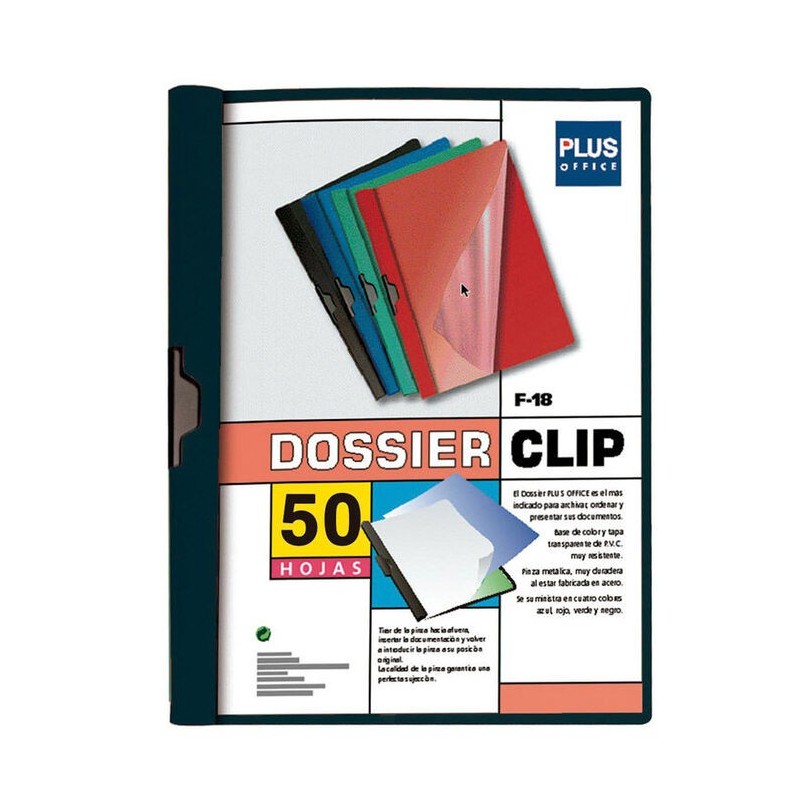 DOSSIER PLUS A4 PINZA F-18 50H NEGRO