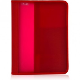CARPETA MAKRO CON CIERRE CREMALLERA 4 ANILLAS ROJO