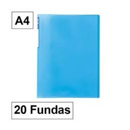 CARPETA FUNDA A4 20 TRANS. AZUL PLUS OFFICE