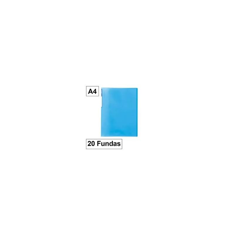 CARPETA FUNDA A4 20 TRANS. AZUL PLUS OFFICE