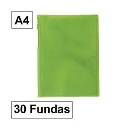 CARPETA FUNDA A4 30 TRANS. VERDE PLUS OFFICE