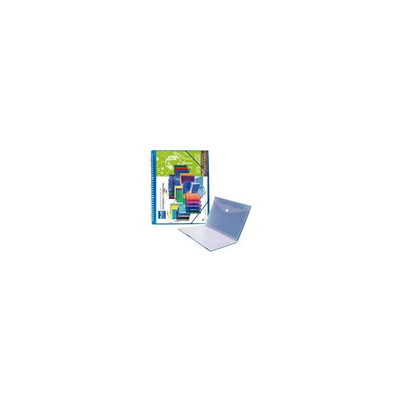 CARPETA FUNDA ESPIRAL 20 FUNDAS GOMAS AZUL