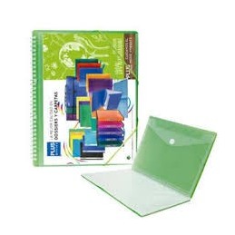CARPETA FUNDA ESPIRAL 30 FUNDAS GOMAS VERDE
