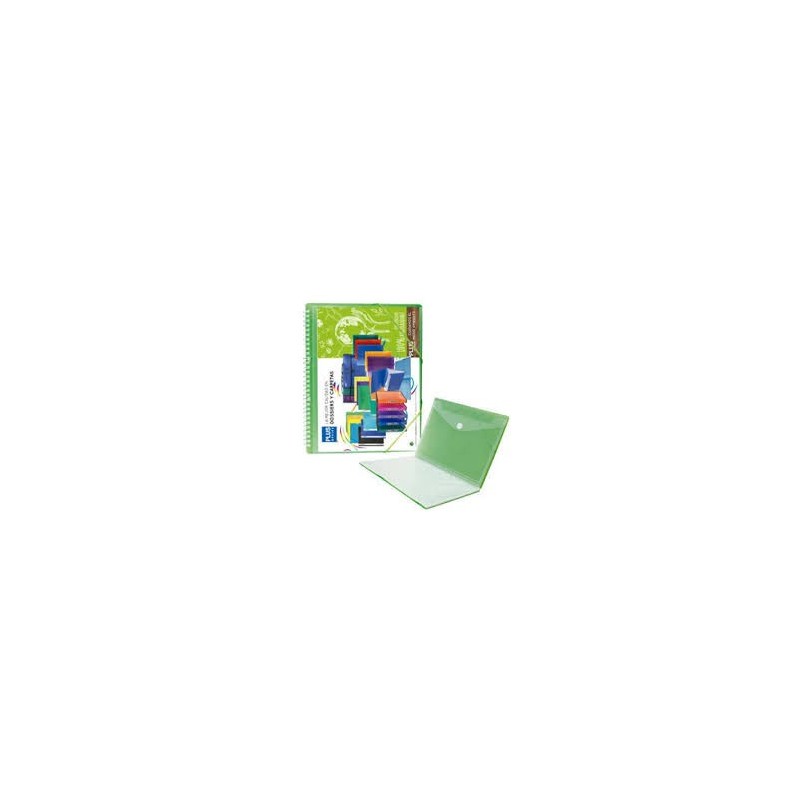 CARPETA FUNDA ESPIRAL 30 FUNDAS GOMAS VERDE