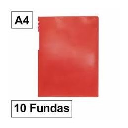 CARPETA FUNDA A4 10 TRANS. ROJA PLUS OFFICE