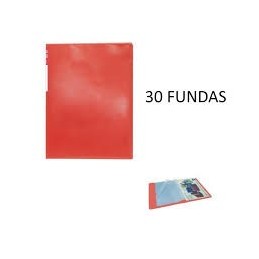CARPETA FUNDA A4 30 TRANS. ROJA PLUS OFFICE