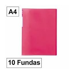 CARPETA FUNDA A4 10 TRANS. ROSA PLUS OFFICE