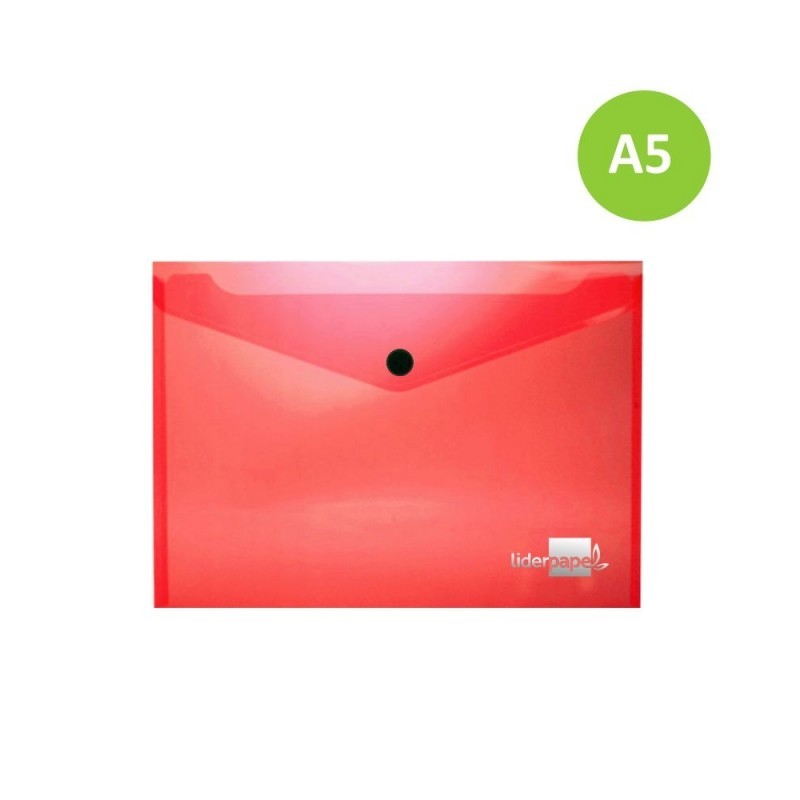 SOBRE POLIPRO A-5 BROCHE ROJO