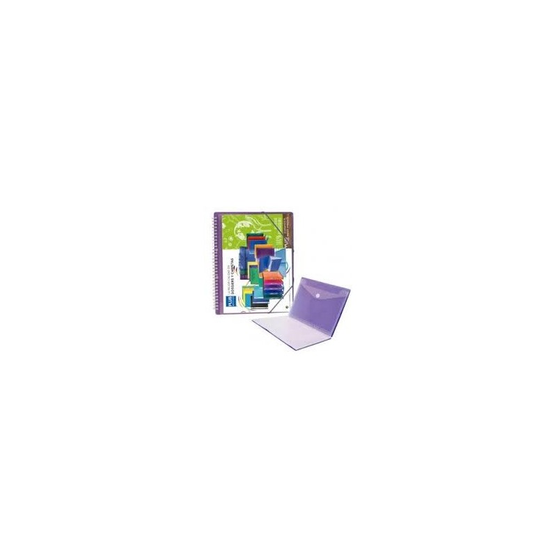 CARPETA FUNDA ESPIRAL 30 FUNDAS GOMAS VIOLETA